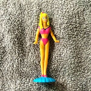1990 Barbie Pink bikini blue shell figure cake topper